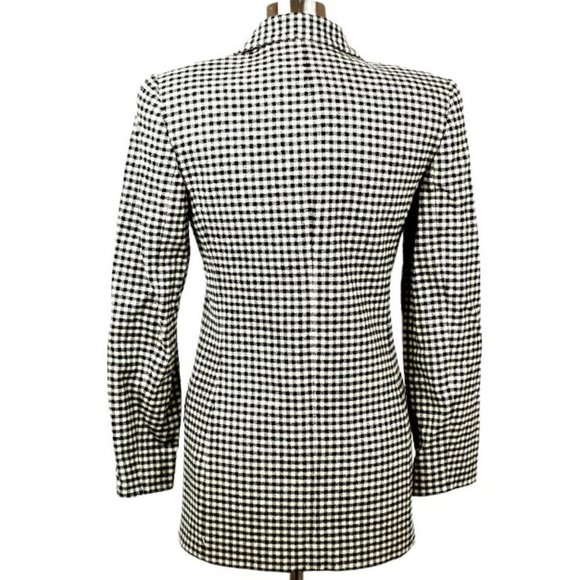 Vintage 90's Linda Allard Ellen Tracy Black/Cream 100% Wool Blazer/Jacket - Picture 5 of 9